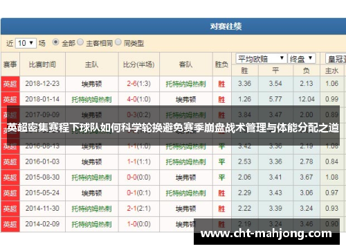英超密集赛程下球队如何科学轮换避免赛季崩盘战术管理与体能分配之道